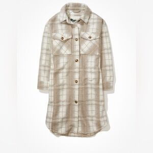 American Eagle Elongated Plaid Shacket - Size XL
